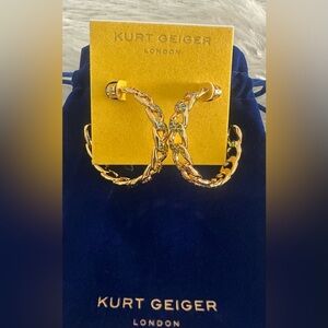 Kurt Geiger Pave Crystal Hoop Earrings